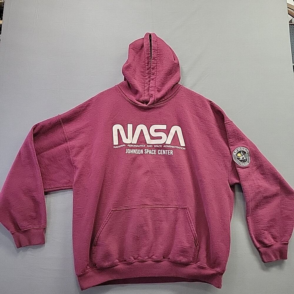 Gildan Apollo NASA Johnson Space Center Mens Maroon Hoodie Sweatshirt - Size 2XL
